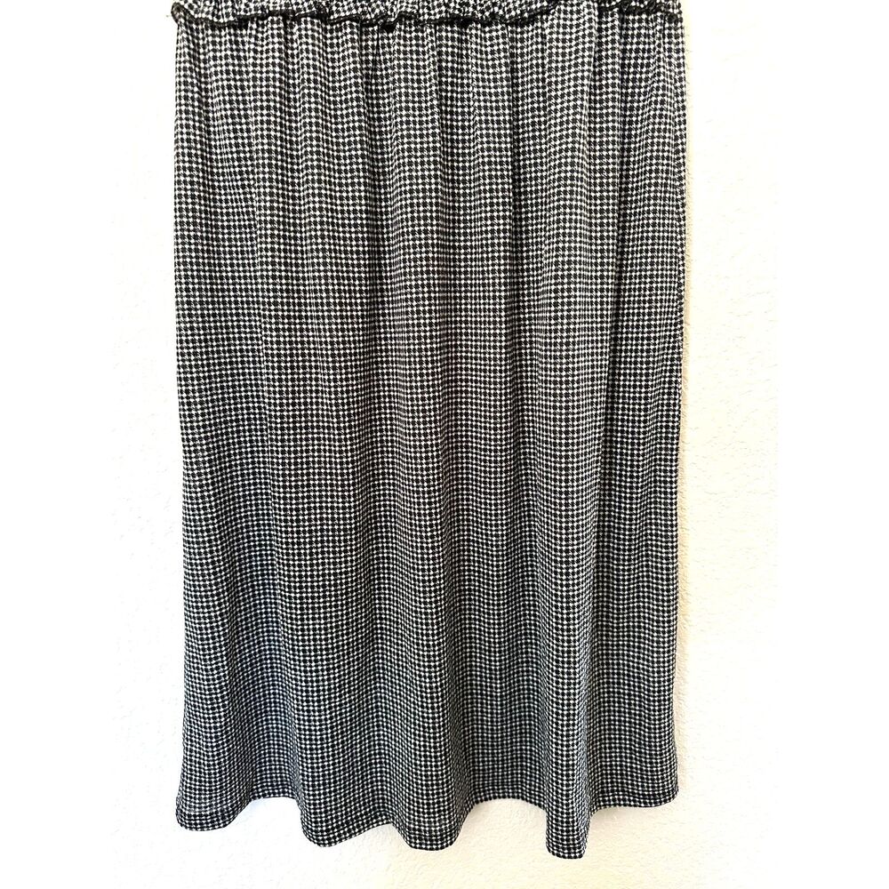ZARA Smocked Gingham Black White Midi Dress NWT Size Large - Picture 3 of 8